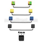 suddt4 90 polished steel surface barbell w 4mm black dices