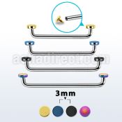 sudite3 internal steel surface barbell w 2 3mm pvd plated disks