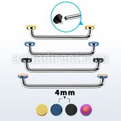 sudite4 internal steel surface barbell w 2 4mm pvd plated disks