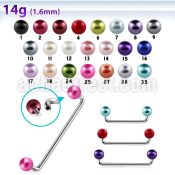 sudpr5 90 316l steel industrial surface barbell w pearl balls