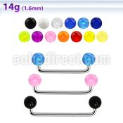 sudvb5 90 316l steel surface barbell w 5mm acrylic uv balls