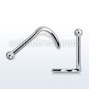 surgical steel nose screw, 20g w 2mm ball shaped top