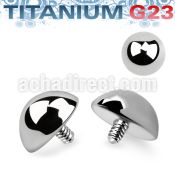 tahb5 5mm titanium g23 half ball shaped dermal anchor top part