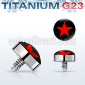 talg3 titanium g23 dermal top with red star for base plate