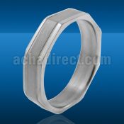 tir16 8 faceted titanium g23 ring w central band grooves