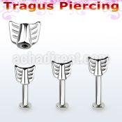tlbeaw 316l steel tragus labret 16g w an arrow top 