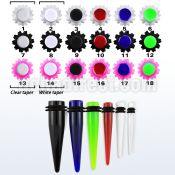 tpuvkr acrylic taper with fancy rubber o rings size 3 12mm