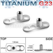 tsa2 titanium g23 3 circular holed base for dermal piercing