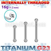 ubbeb2i titanium g23 internal barbell 2mm balls