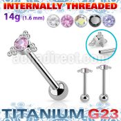 ubbimshz2 titanium barbell 14g cz triangle top internal