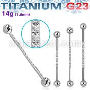 ubbindz titanium industrial barbell 14g two balls cz on