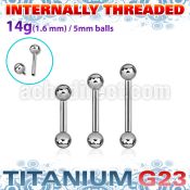 ubbsin g23 tongue barbell 5mm internally threaded