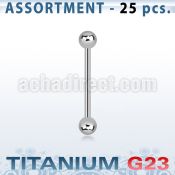ublk02 bulk of titanium g23 tongue barbells with 6mm balls