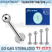 ublk470 sterilized titanium g23 labret with 3mm ball
