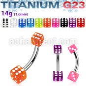 ubn2vd titanium g23 4 5mm banana belly ring with two uv dice