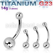 ubnb46 titanium g23 belly banana 14g titanium balls