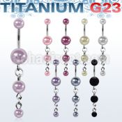 ubndpr2 titanium g23 banana w 5 8mm pearl balls small pearls
