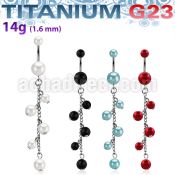 ubndpr7 titanium g23 banana w pearl balls multi pearl chain