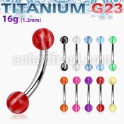 ubneck titanium g23 banana ring with checkered acrylic ball