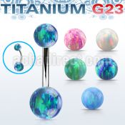 ubnop68 titanium g23 belly banana w 6 8mm synthetic opal balls