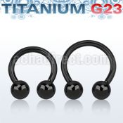 ucbrt12 black anodized titanium g23 circular barbell w 6mm balls