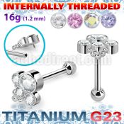 uhein17 titanium g23 barbell bohemian top cz ball internal