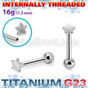uhein1 titanium g23 internally threaded barbell 3mm flat