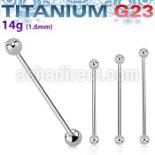uindb titanium g23 industrial barbell with two 5mm balls