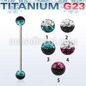 uinfr5e titanium g23 industrial barbell with 2 color balls