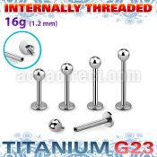 ulbb3in titanium g23 internally threaded labret 3mm ball