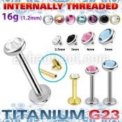 ulbin11 titanium g23 internally threaded labret 3to5 crystal