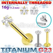 ulbin56 titanium g23 labret 16g square cz prong set internal