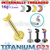 ulbin5 titanium g23 internally threaded labret 3mm flat