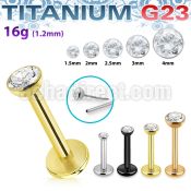 ulbpibz16 titanium g23 labret 16g threadless push pin top