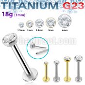 ulbpisz18 titanium g23 labret 18g threadless push pin top