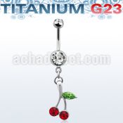 umcdch10 titanium g23 banana w bezel jewel crystal cherries