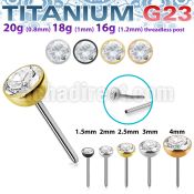 upinz titanium g23 threadless push pin top bezel set cz