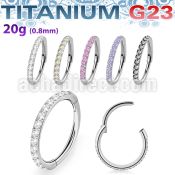 usgshss10 titanium hinged segment ring 20g outward cnc cz