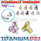 ushz7ins pvd plated titanium g23 triangle top color cz