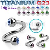 uspjb4 titanium g23 spiral with two 4mm bezel set balls