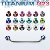 usubca titanium g23 45 surface barbell w multicrystal balls