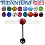 utbbfr6 anodized titanium tonguebarbell ferido ball 5mm ball