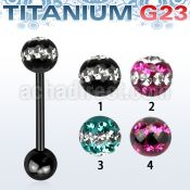utbbfr6d anodized titanium g23 barbell w 6mm ti line ferido ball