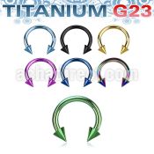 utcbecn anodized titanium g23 circular barbell with 3mm cones