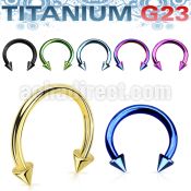 utcben25 anodized titanium g23 circular barbell with 2 5mm cones