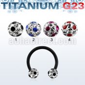 utcbfr6a anodized titanium g23 barbell w 6mm dotted balls