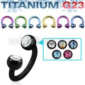 utcbjb4 anodized titanium circular barbell, 14g w 4mm jewel ball