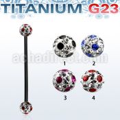 utinfr5a anodized titanium g23 barbell w 5mm dotted balls