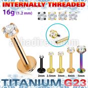 utlbin12 pvd plated titanium g23 labret 16g cz internal
