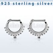 vsepm14 silver septum clicker 14g w small balls